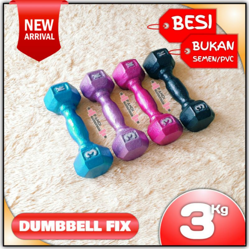 barbel 3kg BESI - dumbell 3kg - dumble 3kg - dumbbell fix 3kg