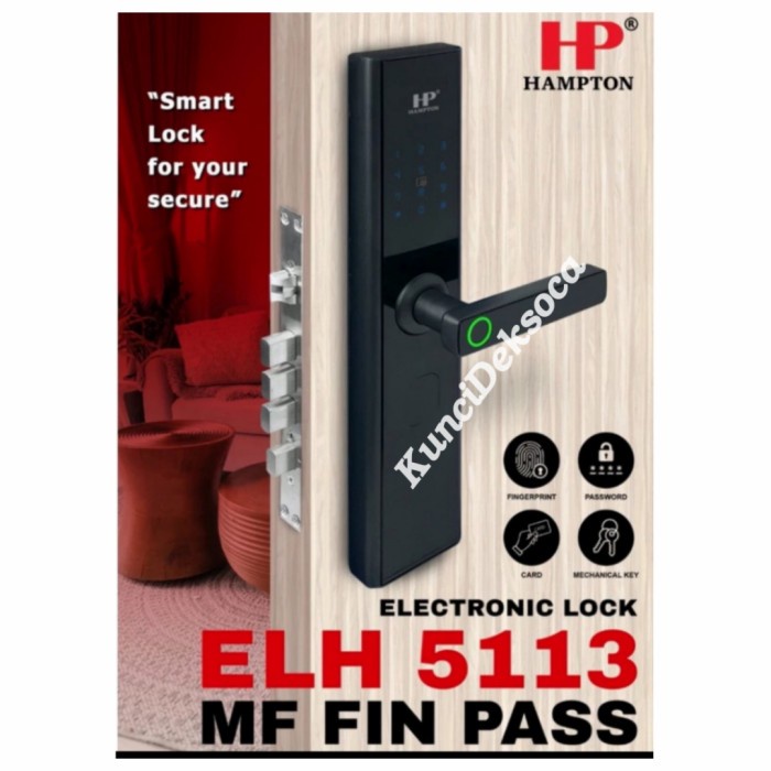 Kunci Digital Hampton ELH 5113 Smart Lock Hampton Black