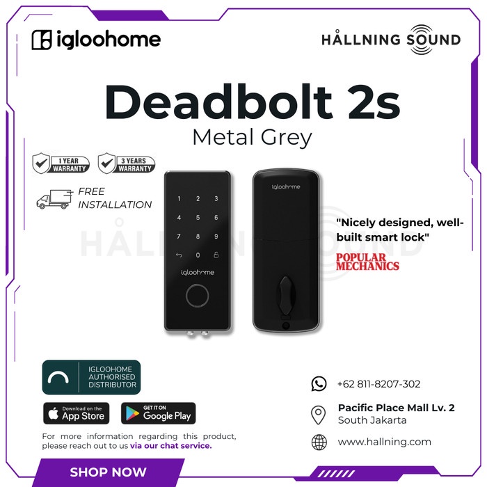 HOT SALE Igloohome Smart Deadbolt 2S Metal Grey - Smart Lock