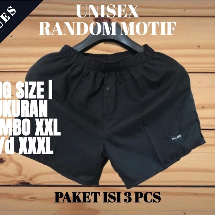 Lariss- Pake Isi 3 Pcs Boxer Big Size/Celana Boxer Ukuran Jumbo/Boxer Unisex/Boxer Pria Wanita