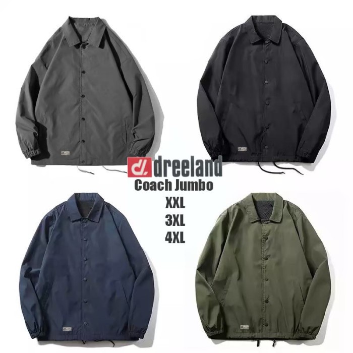 Jaket pria coach taslan ukuran big size Jumbo 2xl-5xl -AmanahJaminan