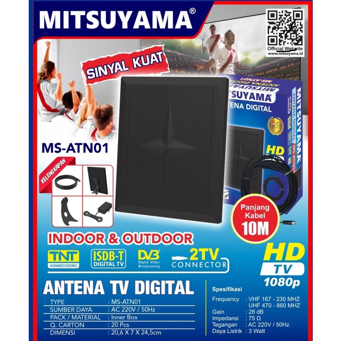 monggo] Antena Tv Digital Outdoor Indoor HDTV 1080P Mitsuyama