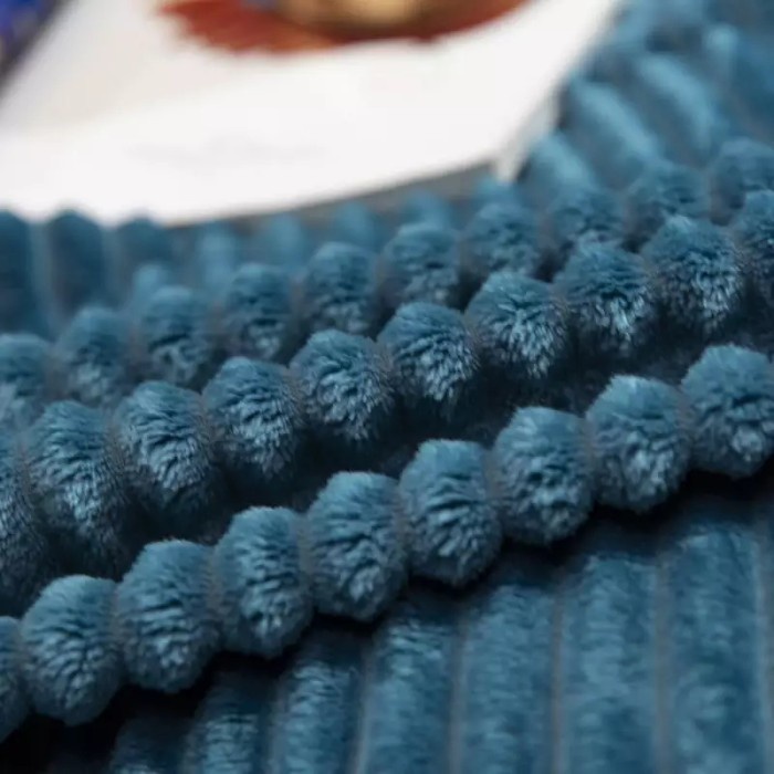 Selimut Bulu Salur Garis 200X220 Dewasa Large Import - Denim #Gratisongkir #Sale #Discount