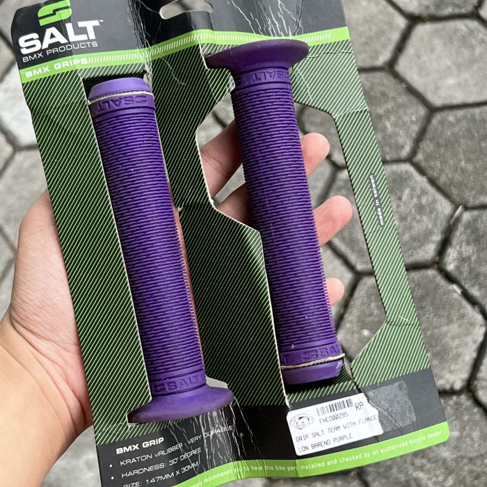 HANDGRIP SEPEDA BMX SALT TEAM HAND GRIPS HANDGRIPS UNGU NYLON FLANGE