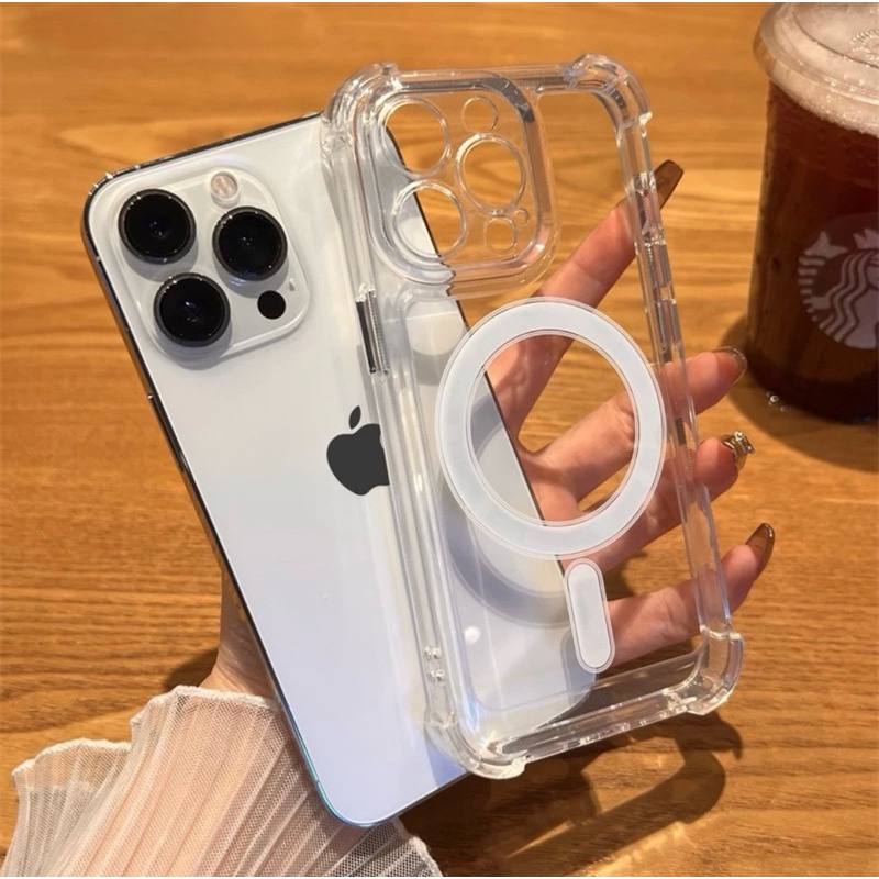 HOT SALE NEW !! AIRBAG ANTICRACK CASE MAGSAFE ACRYLIC ANTI KUNING & ANTI SHOCK-PROOF PRO CAMERA