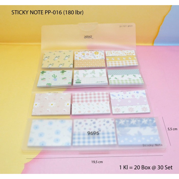 

{{{{}}] sticky notes set 9695 isi 150 lembar kode 014/015/016 5.5 x 19.5 cm