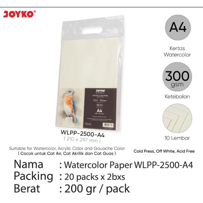 

populer] water color paper wlpp 2500 A4 isi 10 lembar cold press 300 gsm kertas