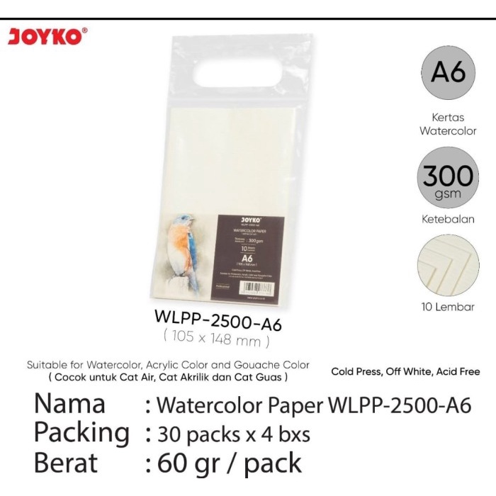 

favorit] water color paper wlpp 2500 A6 isi 10 lembar cold press 300 gsm kertas