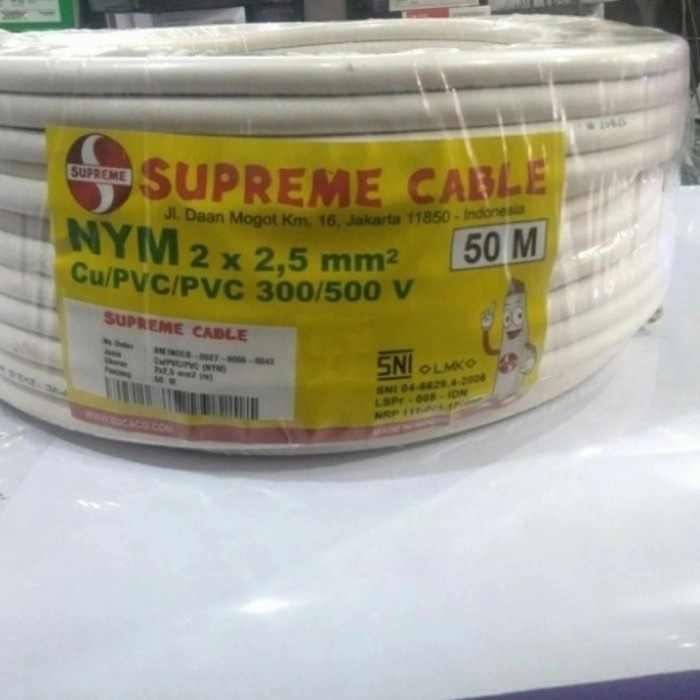Berkualitas Kabel Power Nym 2X2,5 Supreme/Kabel Supreme Nym 2X2.5 50 Meter