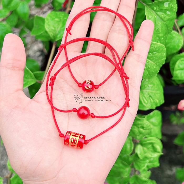 WTS- Savana Shop - Gelang Bracelets Pria Wanita Tali Merah Simbol Rezeki Free Kura Emas