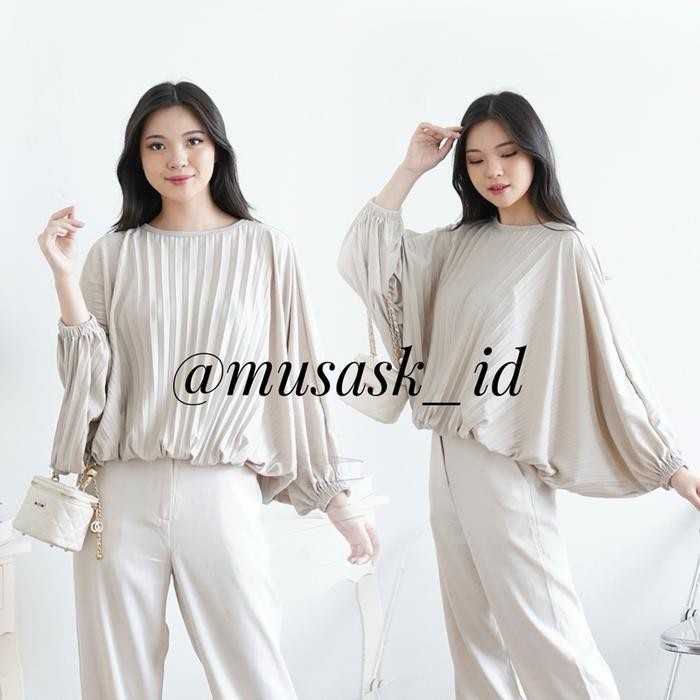 (Expert) ATASAN PLISKET OVERSIZED / ATASAN PLISKET BATWING / BAJU PLISKET OVERSIZED / A07