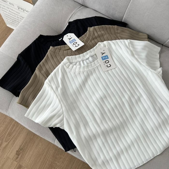 (Expert) SIVALI Sierra Top - Basic Crop Top Bahan Premium Knit Tebal Baju Rajut Atasan Lengan Pendek