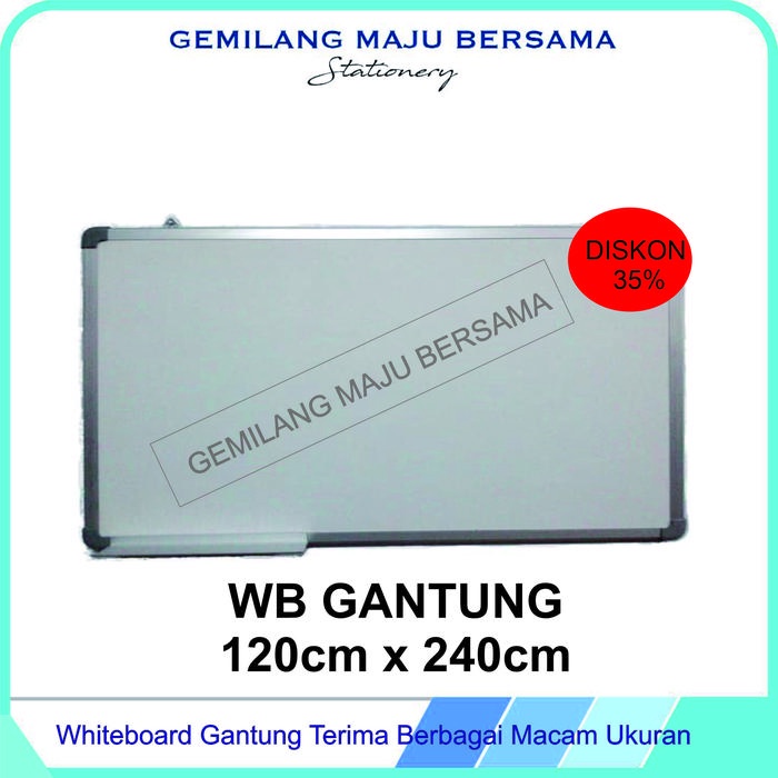 

Ready Whiteboard / Papan Tulis Maxi Gantung 120 X 240