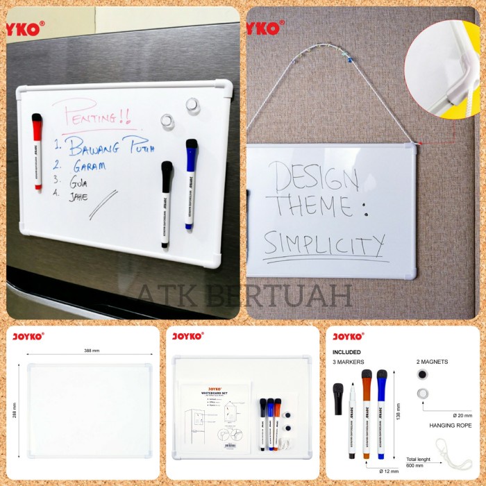 

Ready Joyko Wbs 10 Magnet Whiteboard Set Spidol Papan Tulis Putih