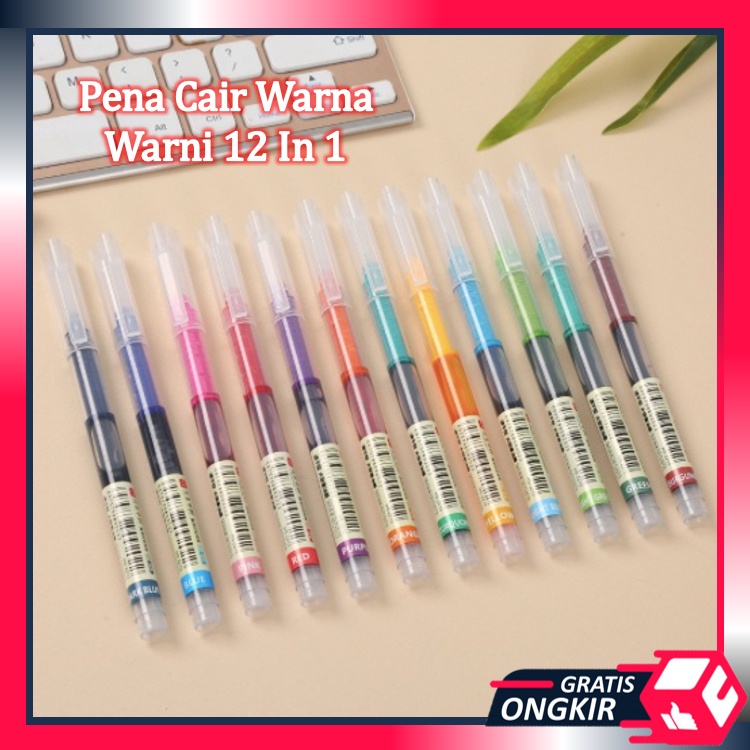 

Gratis Ongkir - S5944 Pena Cair Warna Warni 12 in 1 /Pena Gel 0.5 mm / Alat Tulis Sekolah Kantor