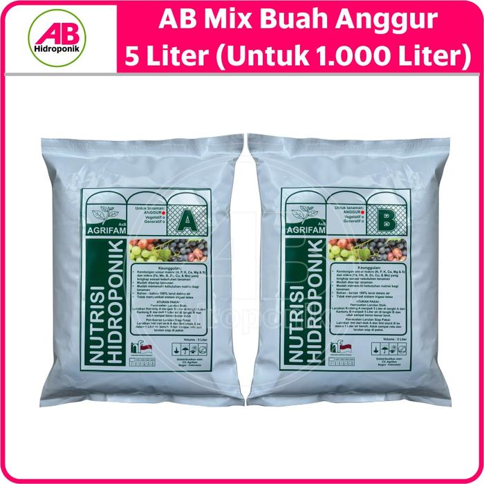 Fresh Flower Ab Mix Nutrisi Hidroponik Buah Anggur 5 Liter