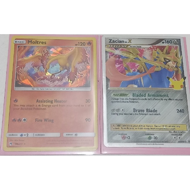Set nintendo pokemon tcg moltres zacian lv x 25th anniversary holo rare
