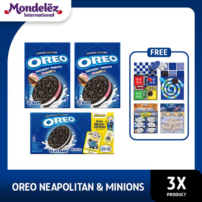 

Kuliner.Kita [ Bundle] Oreo Dessert Treats 2 Pcs Dan Oreo Playpack Minions - Free Board Game