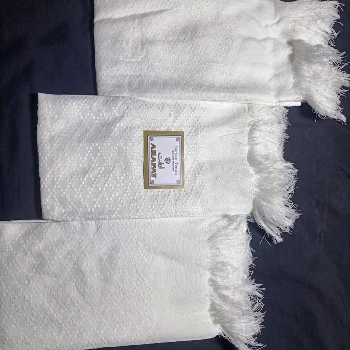 TERBAIK Sorban Arafat Putih Polos - Sorban Kain Arab - Grosir Haji - Sorban Tenun Murah Syal