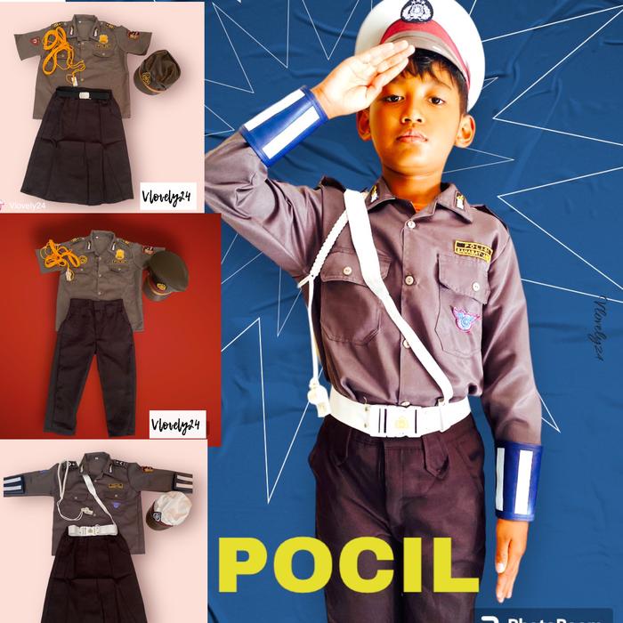 Promo POCIL SERAGAM PROFESI ANAK BAJU KARNAVAL POLISI LALU LINTAS SABARA