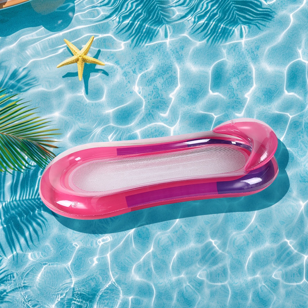 Inflatable Floating Mattress with Headrest Inflatable Water Sleeping Bed PVC Portable Floating Bed