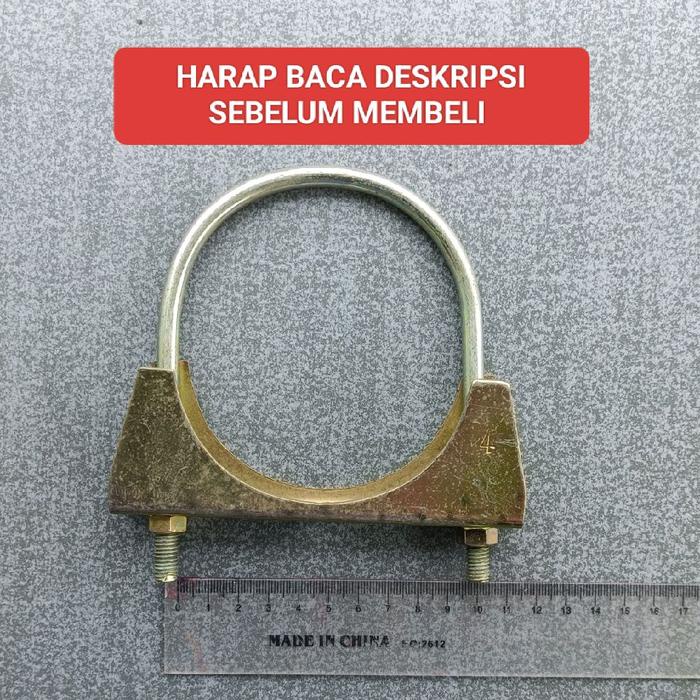 Sudimampir Klem Knalpot Pipa Besi 4" Inch U Clamp Bolt
