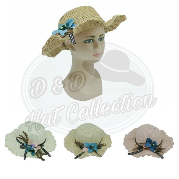 Promo Topi Pantai Anak Gelombang Import Motif Bunga Lily