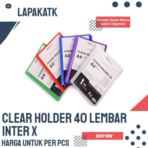 

INTERX CLEAR HOLDER A4 40 LEMBAR INTER X