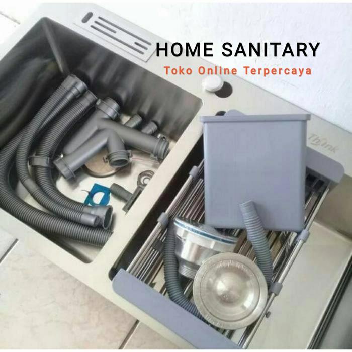 Promo Paket Lengkap Thsink 8245/Bak Cuci Piring Paket Kran Stainless Pipa