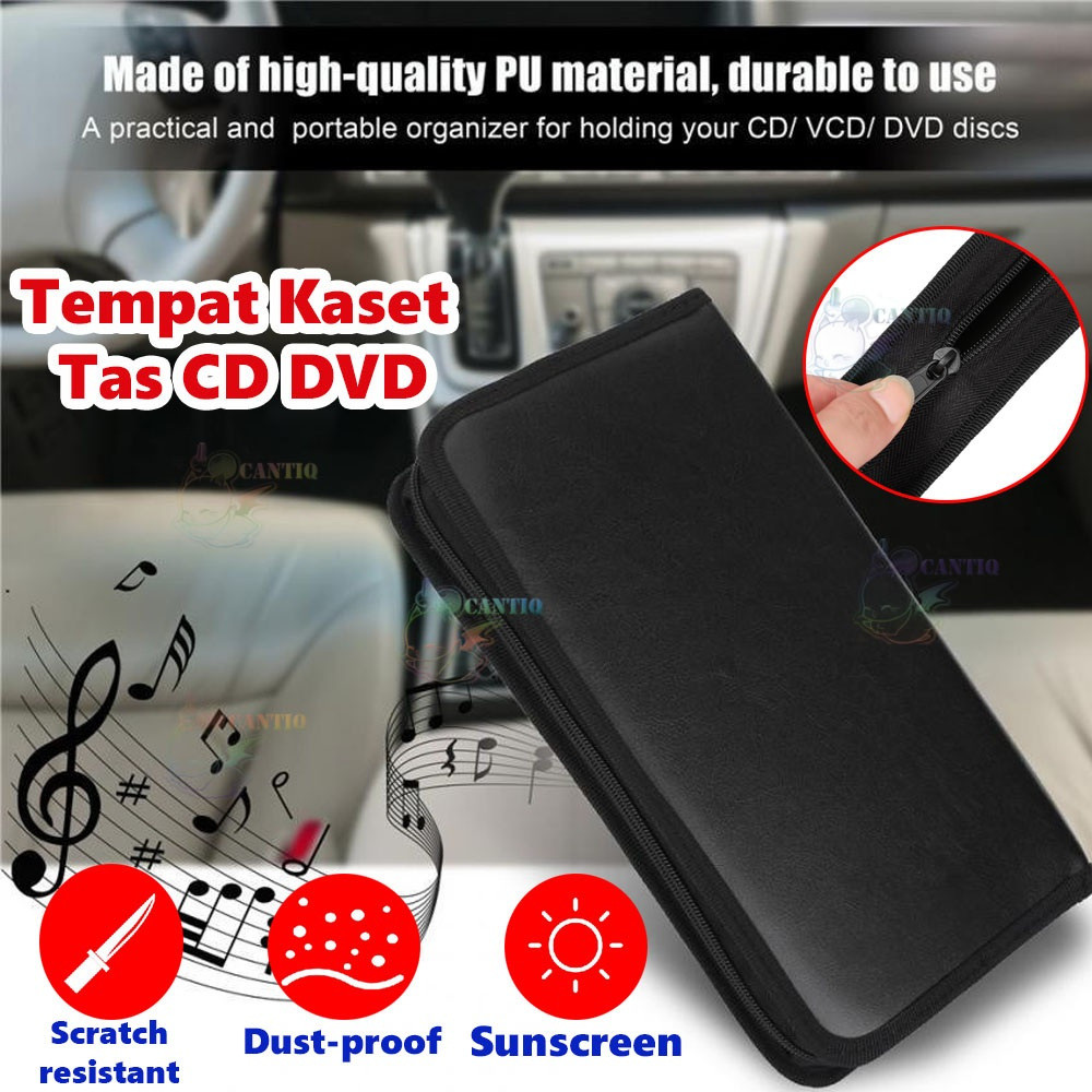 Tempat Penyimpanan Kaset DVD CD Tas Kaset 80 Disc Motif Jeans