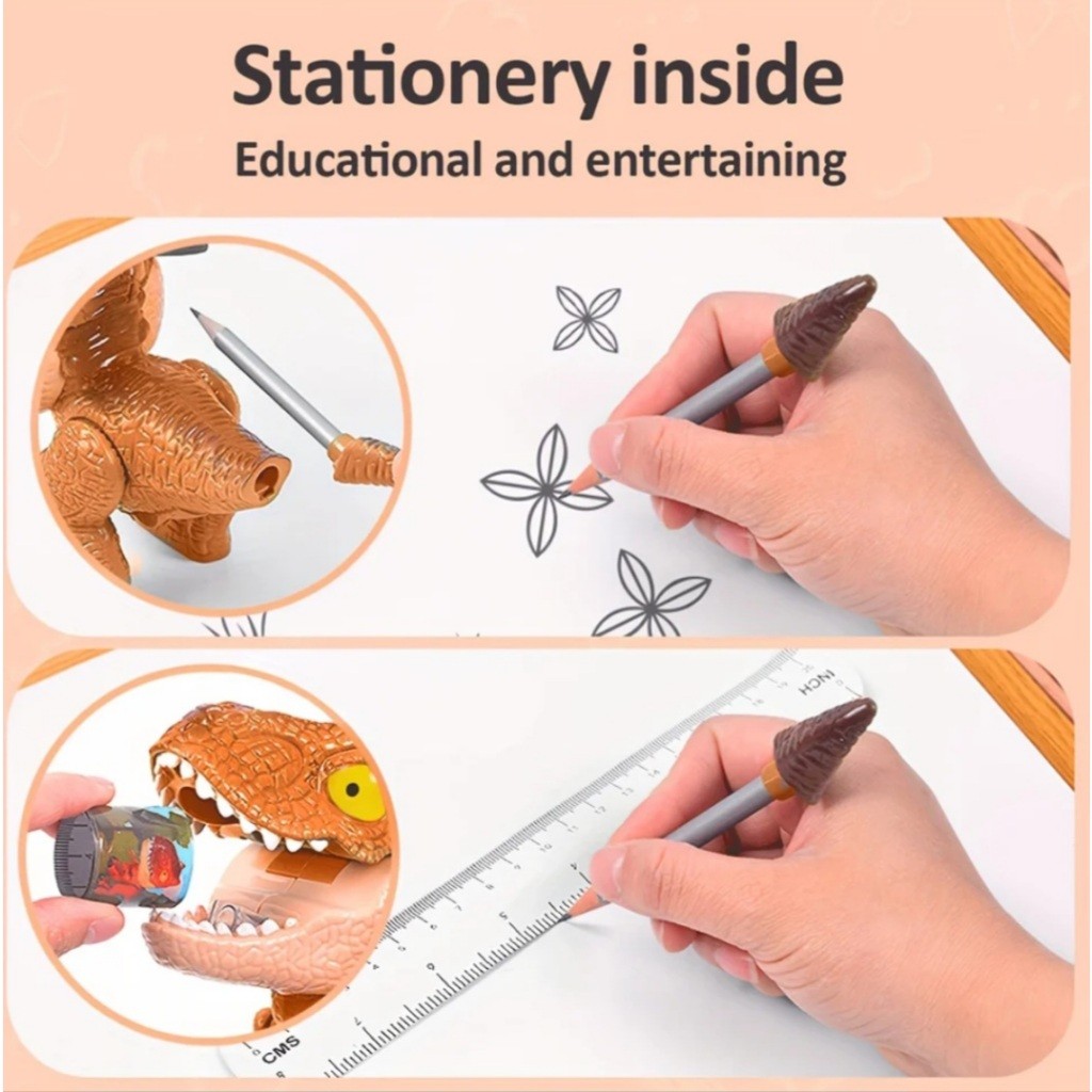 

[planet] Perlengkapan Sekolah Tempat K Pensil Dino & Pesawat Multifungsi - Dino & Plane stationery