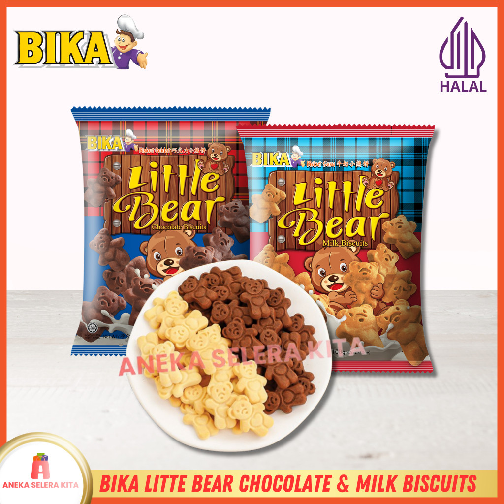 

Bika Little Bear Chocolate & Milk Biscuits Halal 100gr