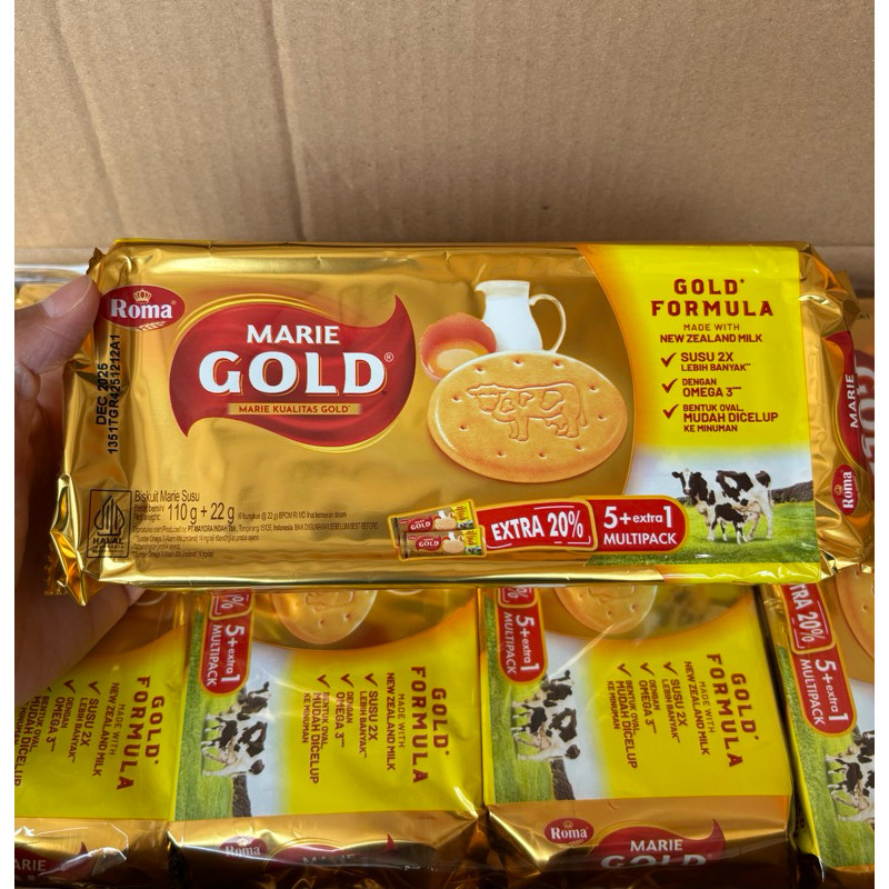 

agen distributor makanan ringan snack wafer biskuit roma marie gold made with new zealand milk pack
