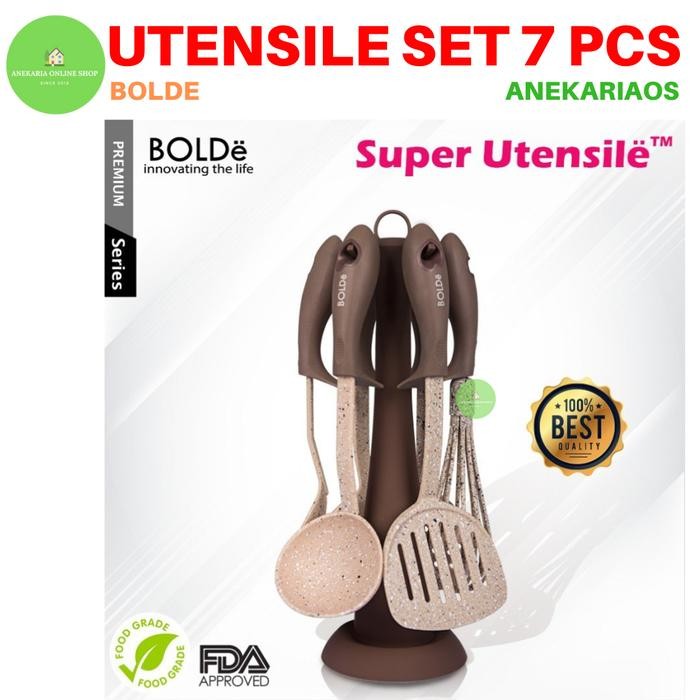 BOLDE Super Utensil Set 7 Pcs - Spatula Set - Alat Masak Anti Gores