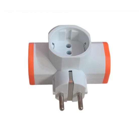 VYBA STEKER ADAPTOR T ARDE 3 LUBANG DENGAN SAKLAR LAMPU - NCE-5711S