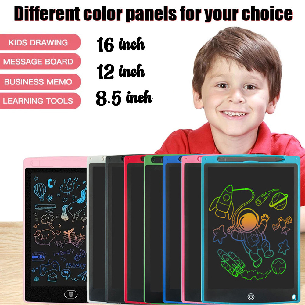 

16/12 Inch Colorful Drawing Tablet Writing Pad Lcd Writing Tablet Doodle Board Toddler Toys For 3 4
