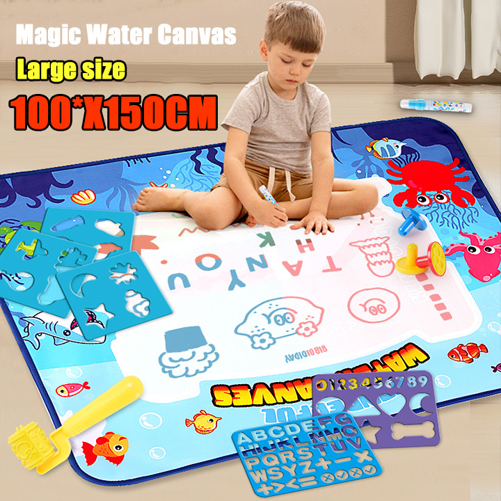 

150X100Cm Magic Water Canvas Graffiti Drawing Board Repeatedly Doodle Water Painting Carpet Reusable