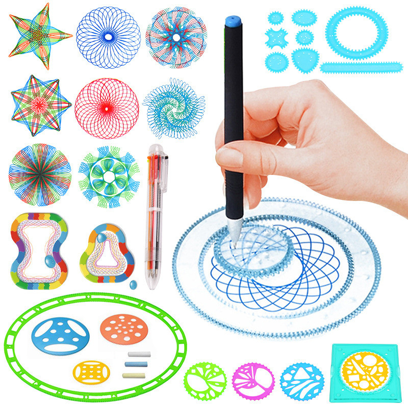 

Multi-Function Painting Puzzle Spirograph Geometric Ruler Drafting Tools For Students Drawing Toys