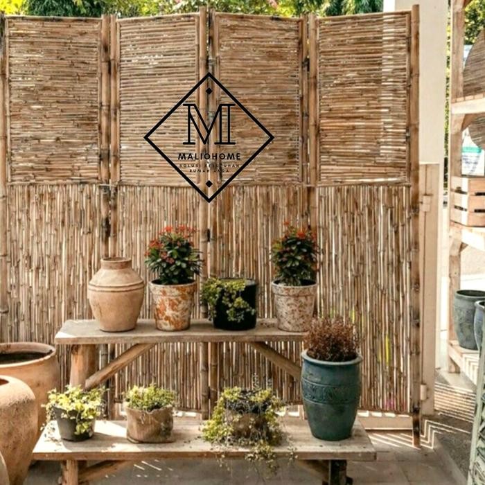 (TOP) PENYEKAT RUANGAN BAMBU 4 LIPAT CUSTOM