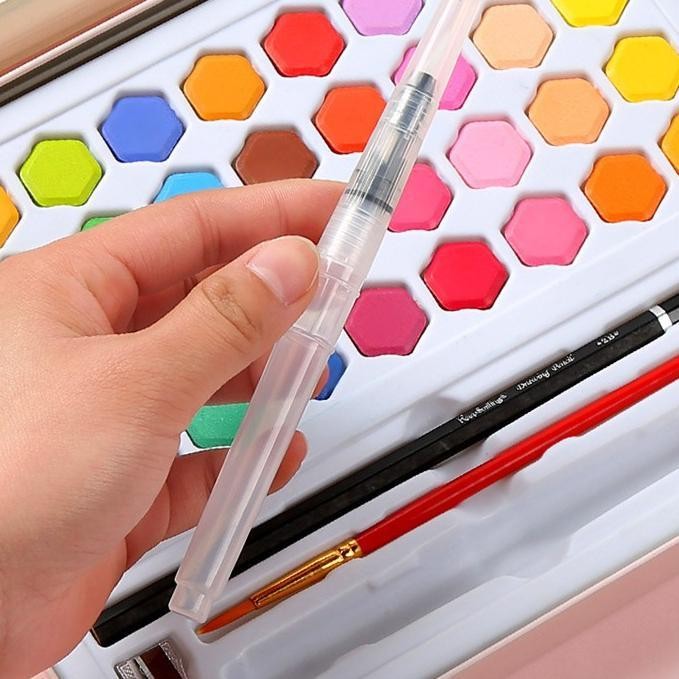 

ready stok 48 36 warna watercolor cat air padat solid watercolour set alat melukis mewarnai bonus