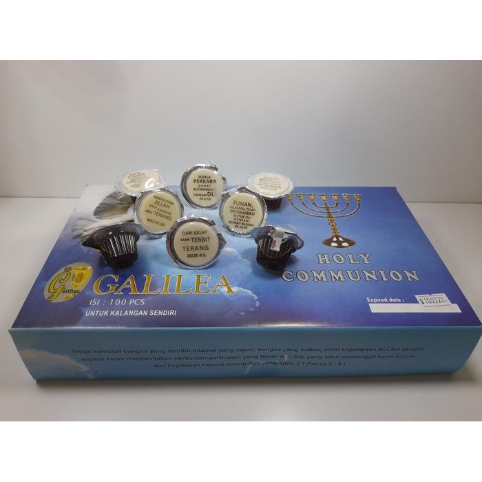 

Anggur dan Hosti Ayat Perjamuan Kudus Premium " GALILEA " ( 3cm )