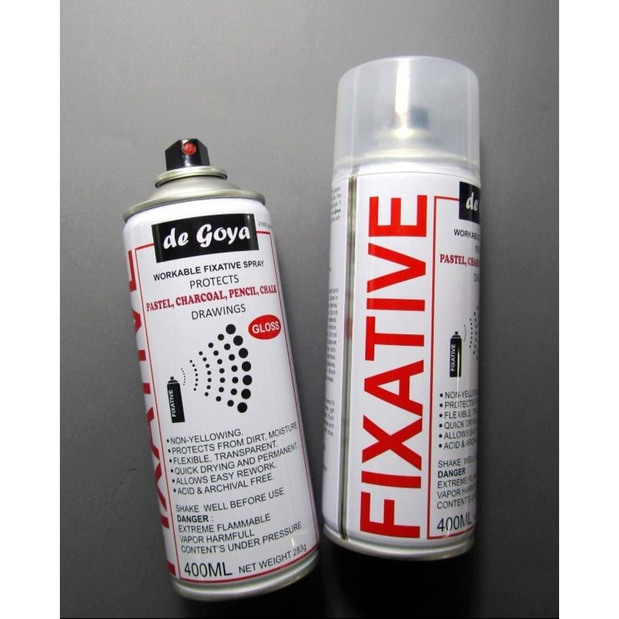

ready stok fixative de goya 400 ml gloss original