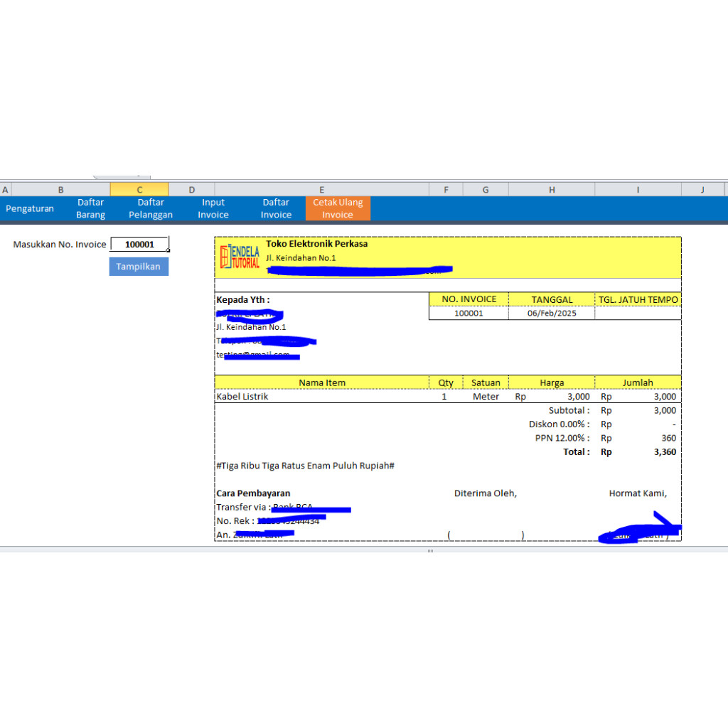 SOFTWARE APLIKASI INVOICE BERBASIS EXCEL