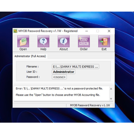 TOOLS LUPA PASWORD MYOB ABSS
