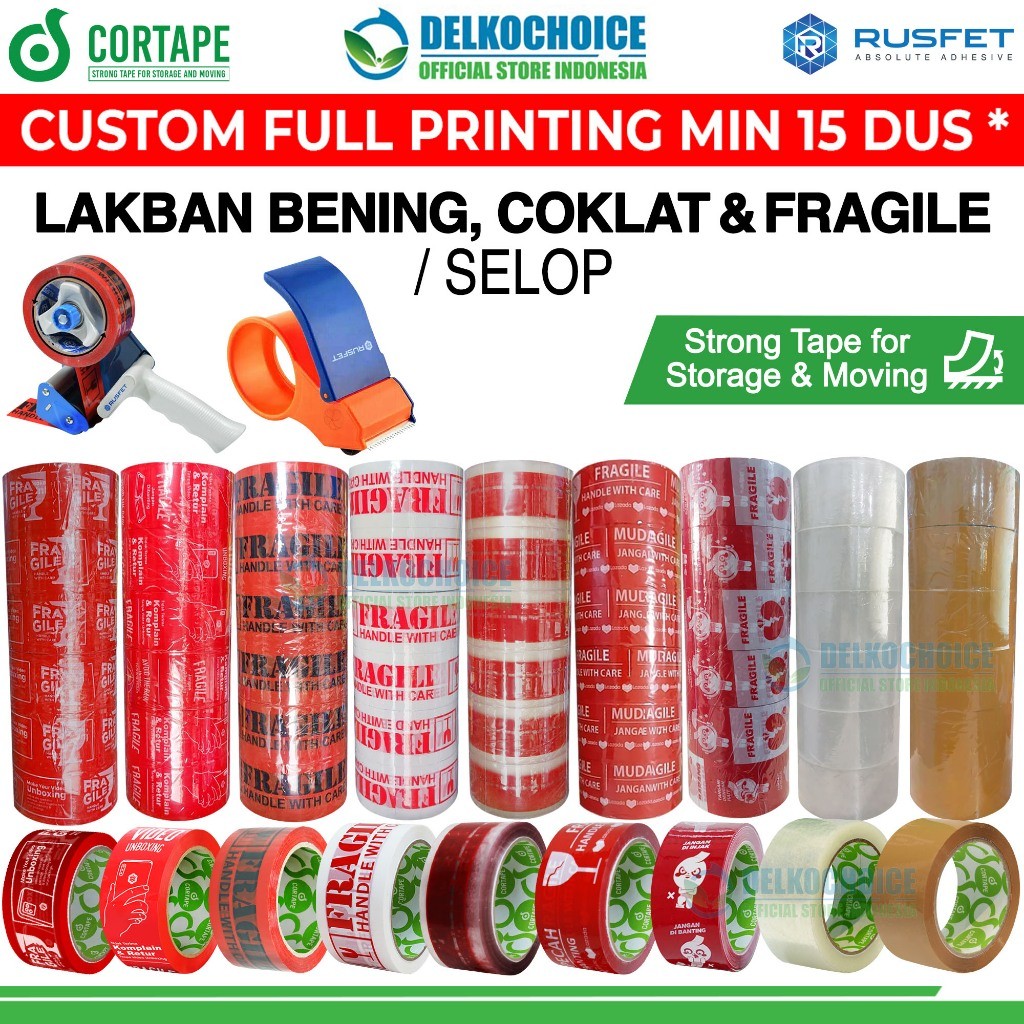 

Lakban Bening Coklat Fragile Isolasi Stiker Opp Tape TERMURAH /SELOP