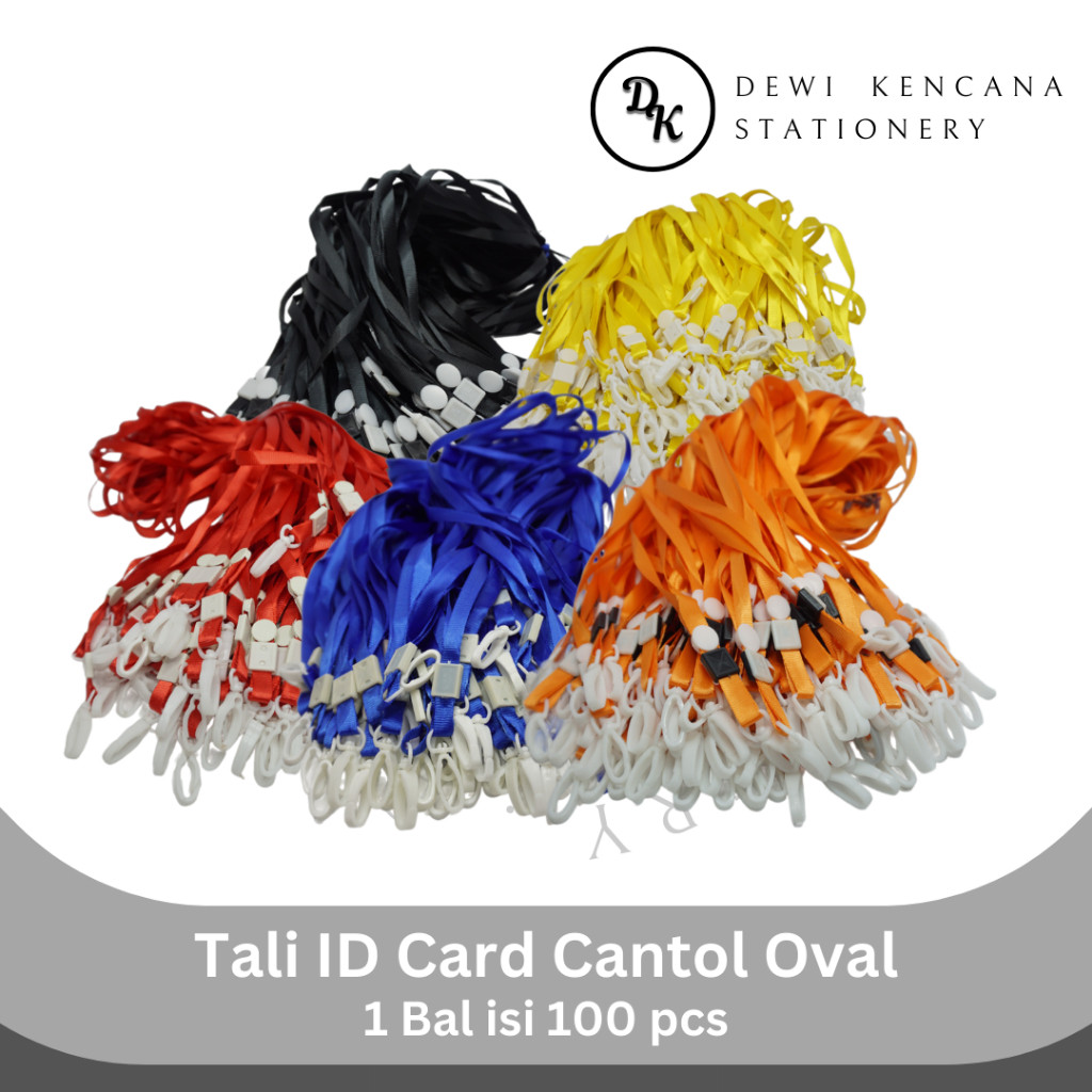 

Tali ID Card Cantol Oval Plastik 1 Bal Isi 100 Pcs / Lanyard ID Card