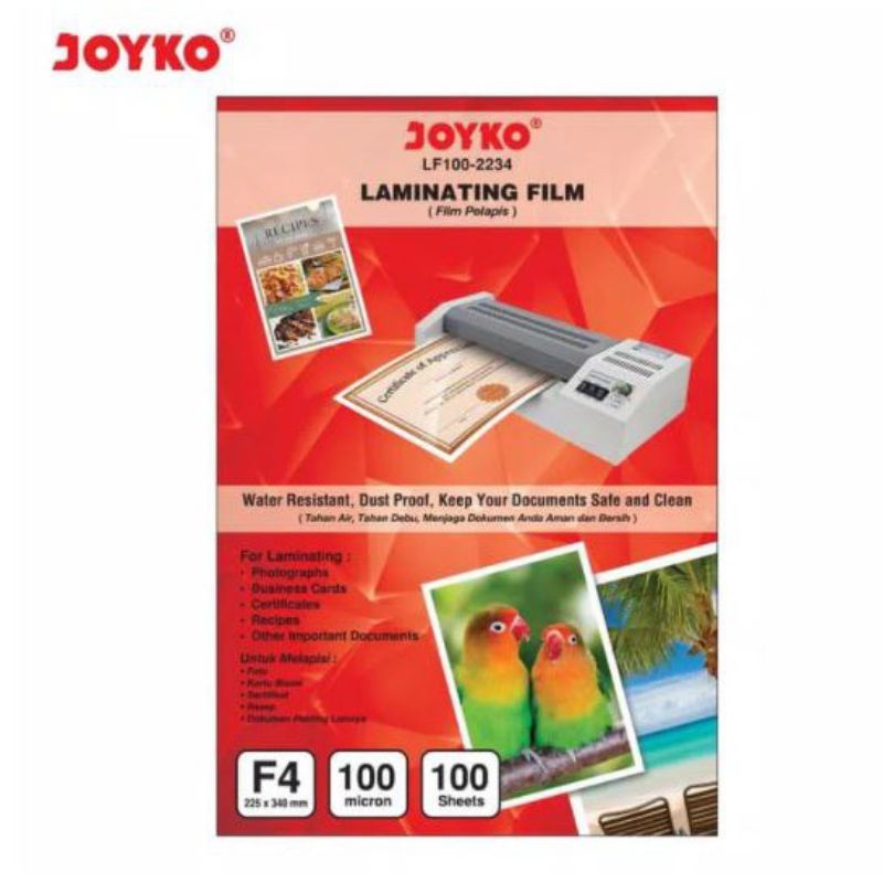 

Plastik Laminating Film Folio Joyko LF100-2234 ( 1 pak )
