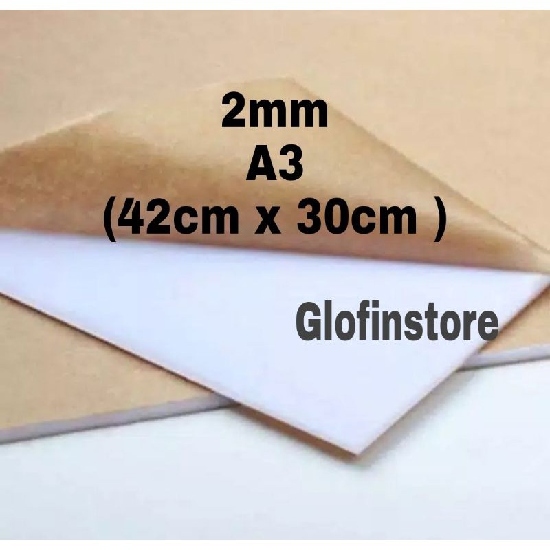 

Akrilik Putih Susu Tebal 2mm Uk A3 (42cm x 30cm)