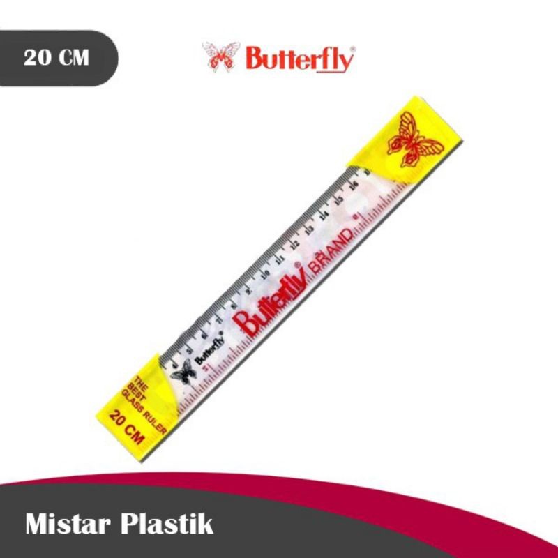

Penggaris Plastik Butterfly 20 cm ( 1pak/12pcs )