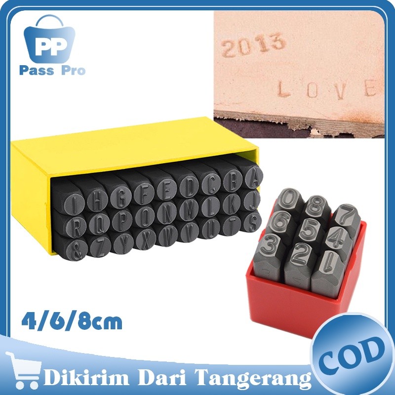 

36pcs Paket Alat Ketok Huruf Dan Angka Nomor 0-9 Letter A-Z Letter Punch Set Ukuran 4mm Steel Stamp